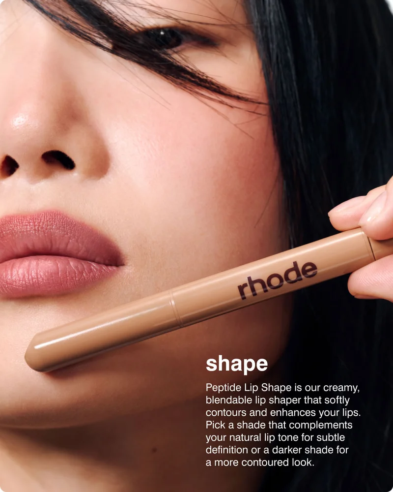 shape: Peptide Lip Shape is our creamy, blendable lip shaper that softly contours and enhances your lips. Pick a shade that complements your natural lip tone for subtle definition or a darker shade for a more contoured look.