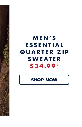 Men's essential quarter zip sweater $34.99º Shop now