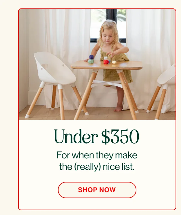 Under $350. For when they make the (really) nice list. Shop Now