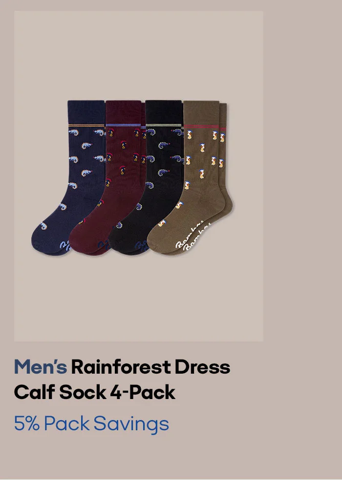 Men's Rainforest Dress Calf Sock 4-Pack 5% Pack Savings