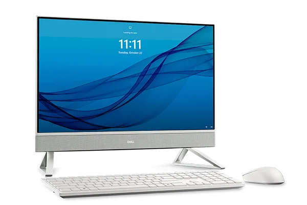 A Dell 24 All in one non touch desktop computer and a Dell wireless keyboard and mouse.