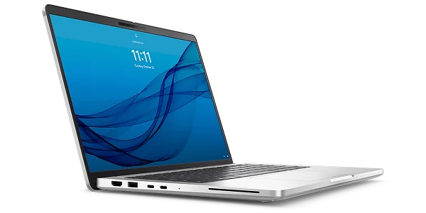 A Dell Pro 14 Plus Laptop​ on a dark gray background.