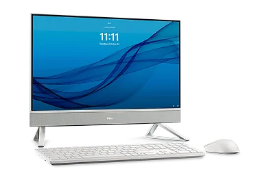 A Dell 24 All in one non touch desktop computer and a Dell wireless keyboard and mouse.