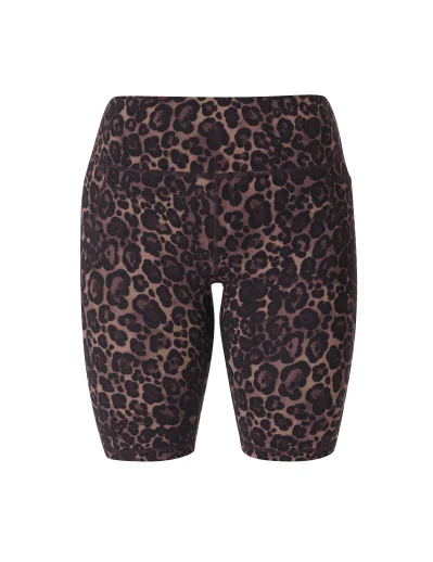 Power Shorts in Brown Wild Leopard Print Power Shorts in Brown Wild Leopard Print