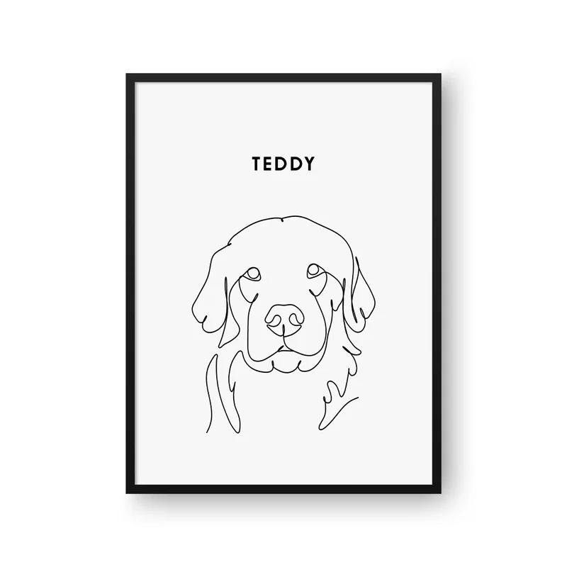 White Line Art Portrait Mock Up