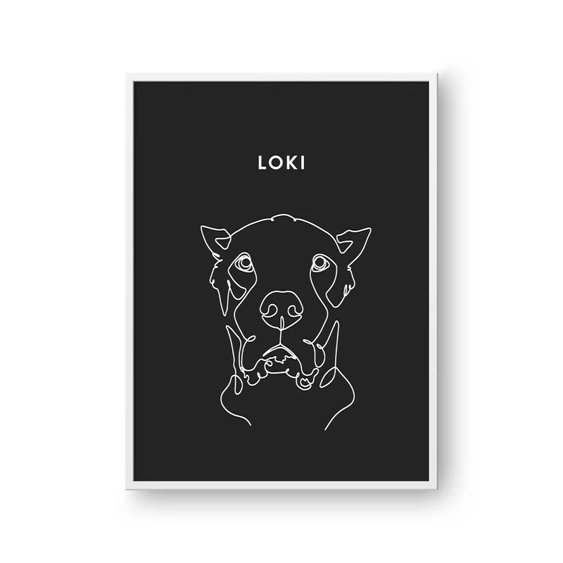 Charcoal Line Art Portrait Mock Up
