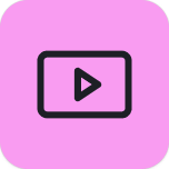 Play button icon on pink tile