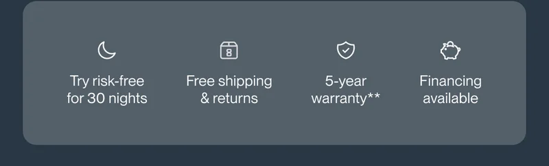 Try risk-free for 30 nights | Free shipping & returns | 5-year warranty