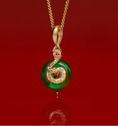 Snake Green Murano Glass Dangle Charm