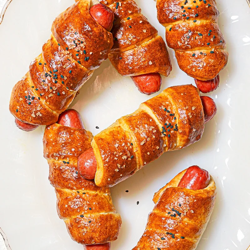 Pretzel Wrapped Hot Dogs