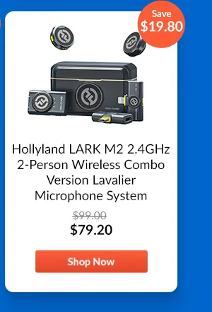 Hollyland LARK M2 2.4GHz 2-Person Wireless Lavalier Microphone System
