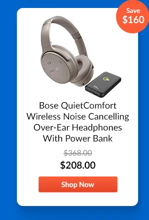 Bose QuietComfort Wireless Noise-Canceling Over-Ear Headphones w/ Power Bank