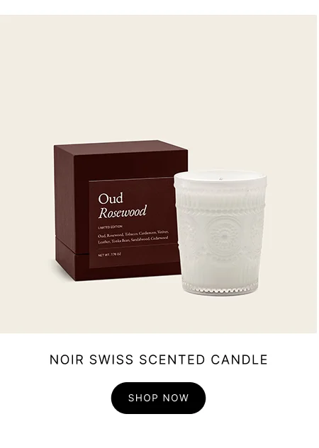 Oud Rosewood Noir Swiss Scented Candle