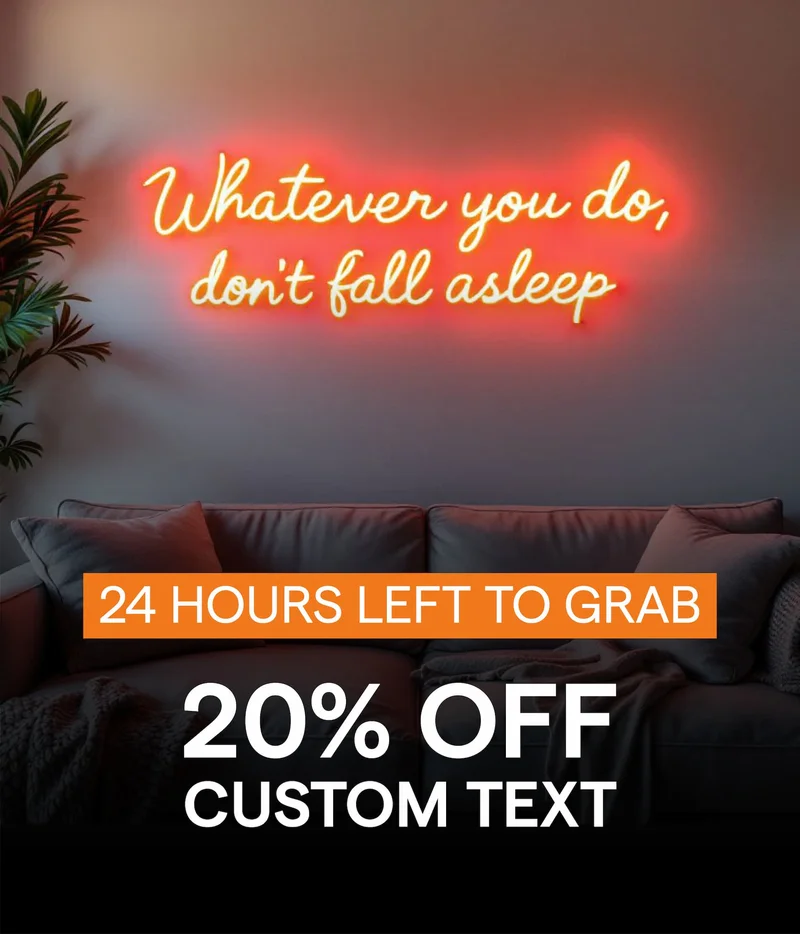 24 hours left to grab 20% OFF Custom Text.