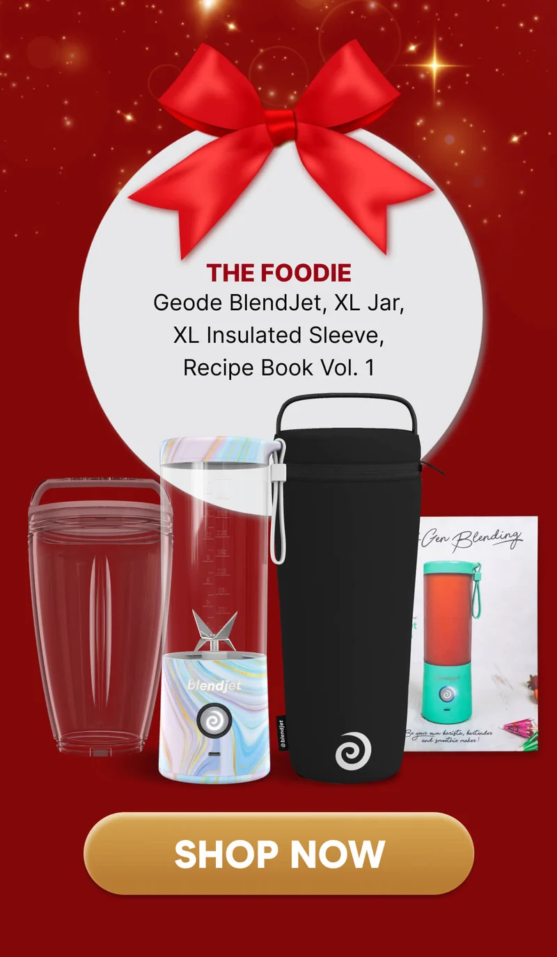 THE FOODIE Geode BlendJet, XL Jar, XL Insulated Sleeve, Recipe Book Vol. 1