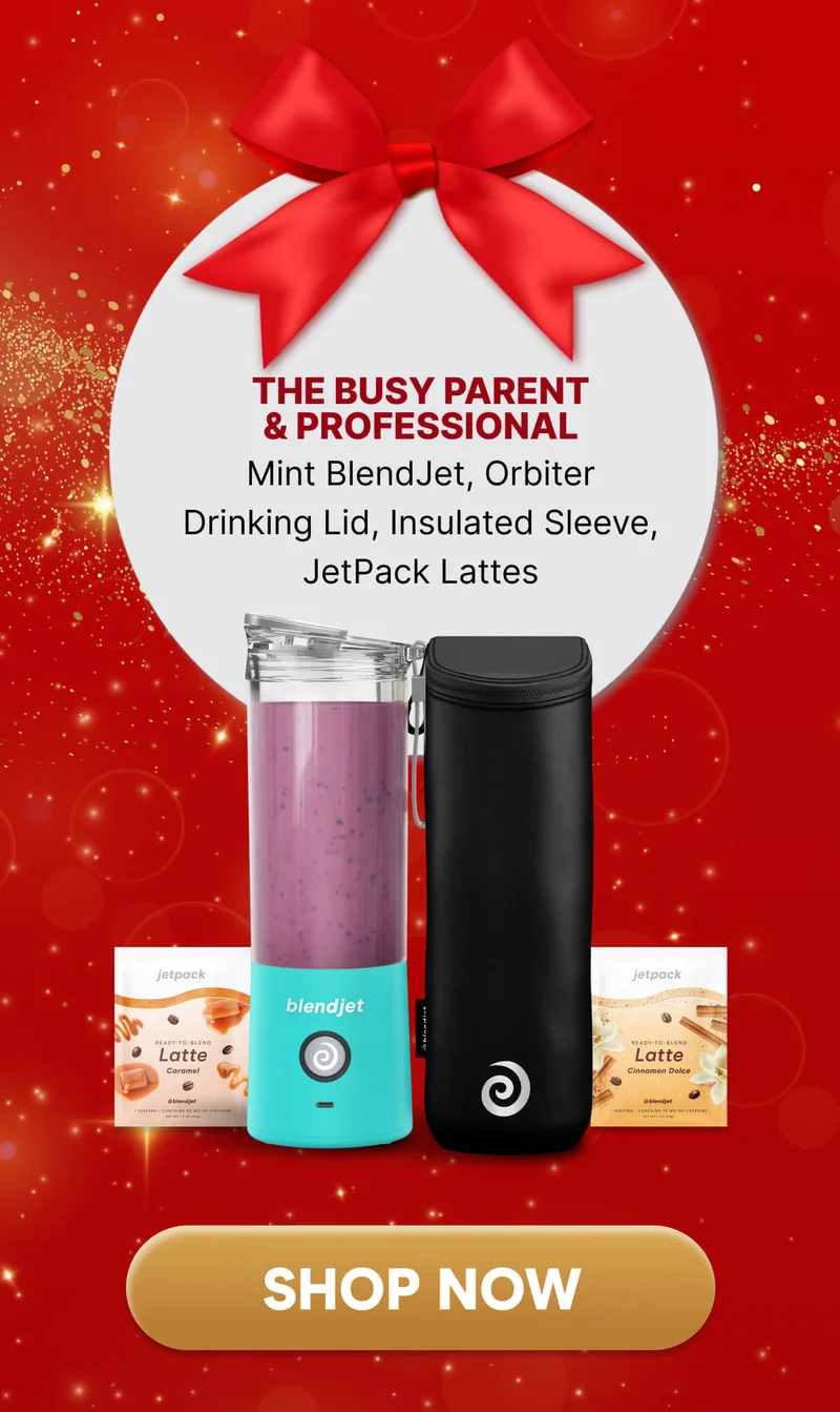 THE BUSY PARENT & PROFESSIONAL Mint BlendJet, Orbiter Drinking Lid, Insulated Sleeve, JetPack Lattes