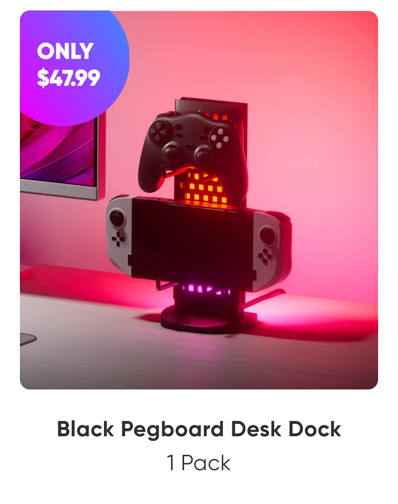 Black Pegboard Desk Dock