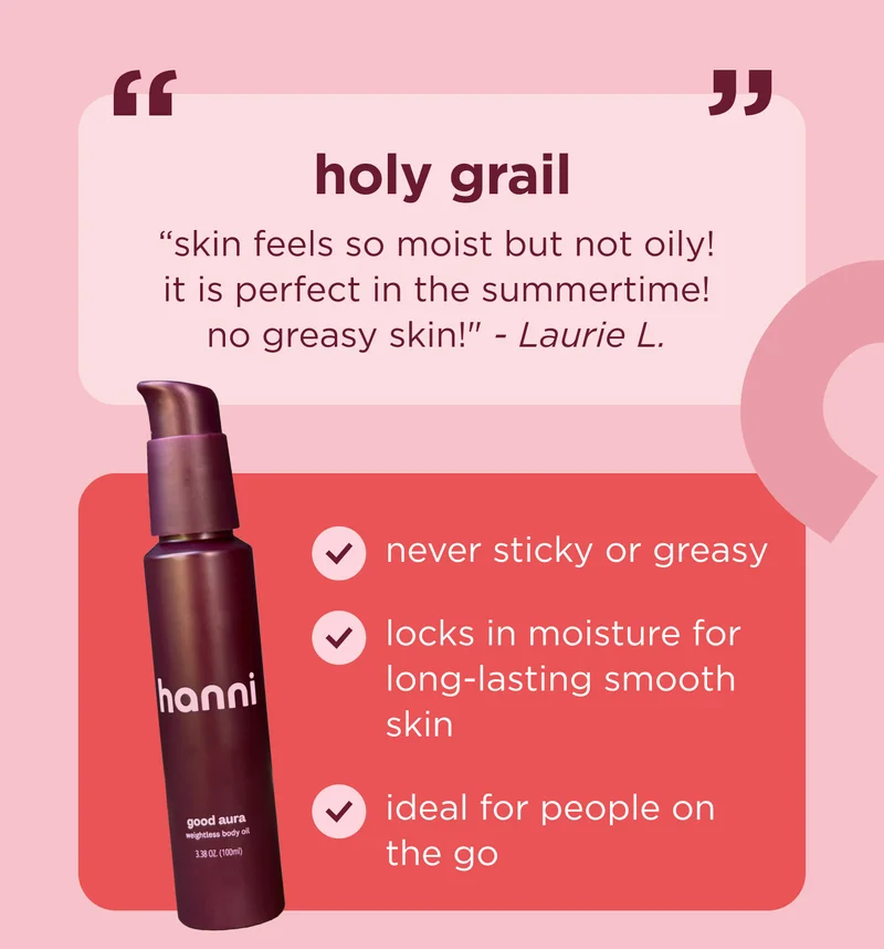 "holy grail skin feels so moist but not oily! it is perfect in the summertime! no greasy skin!" - Laurie L.   never sticky or greasy locks in moisture for long-lasting smooth skin ideal for people on the go