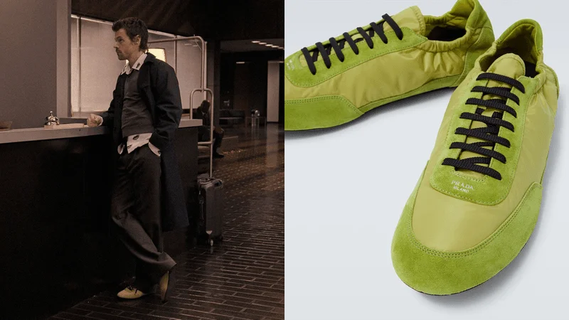 Harry Styles wearing the Prada Collapse sneaker in his latest music video.