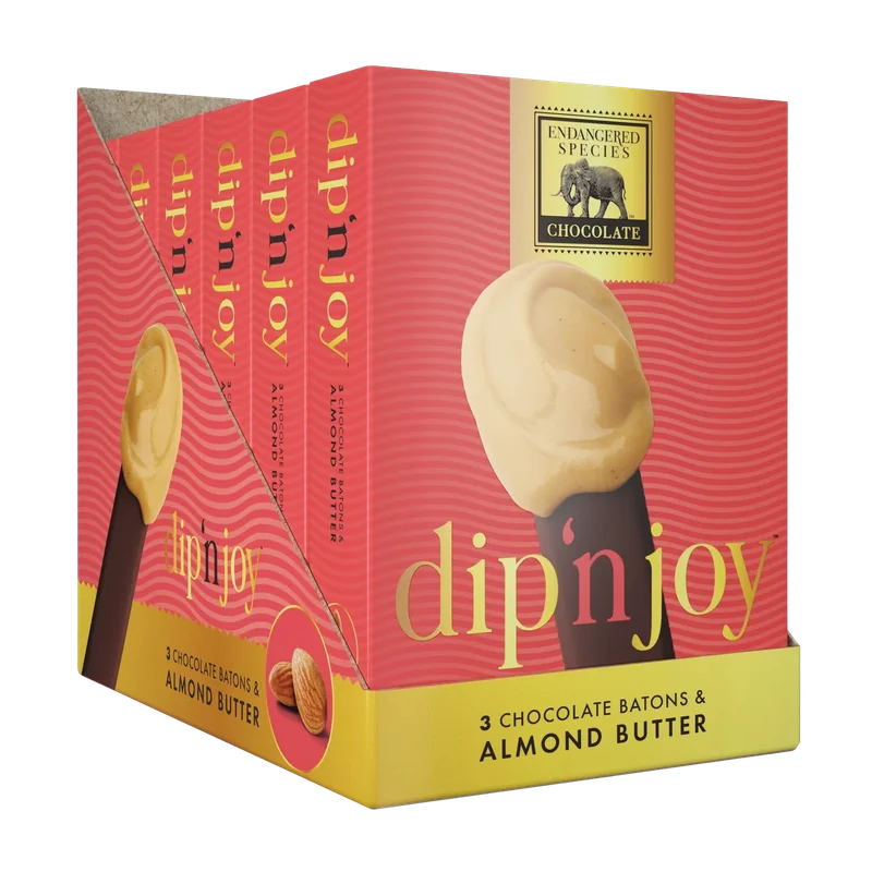 Image of Endangered Species Dip And Joy Chocolate Almond Butter Stick (6 Pack)