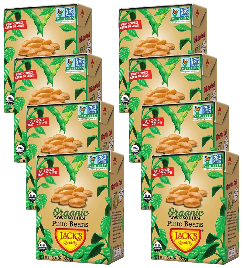 Image of Jack's Quality Organic Low Sodium Pinto Beans (8 Pack)
