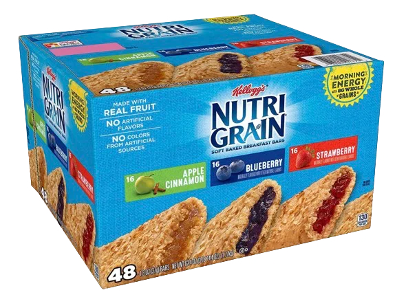 Image of Nutri Grain Soft Bake Breakfast Cereal Bars (16 Apple Cinnamon, 16 Blueberry, 16 Strawberry)
