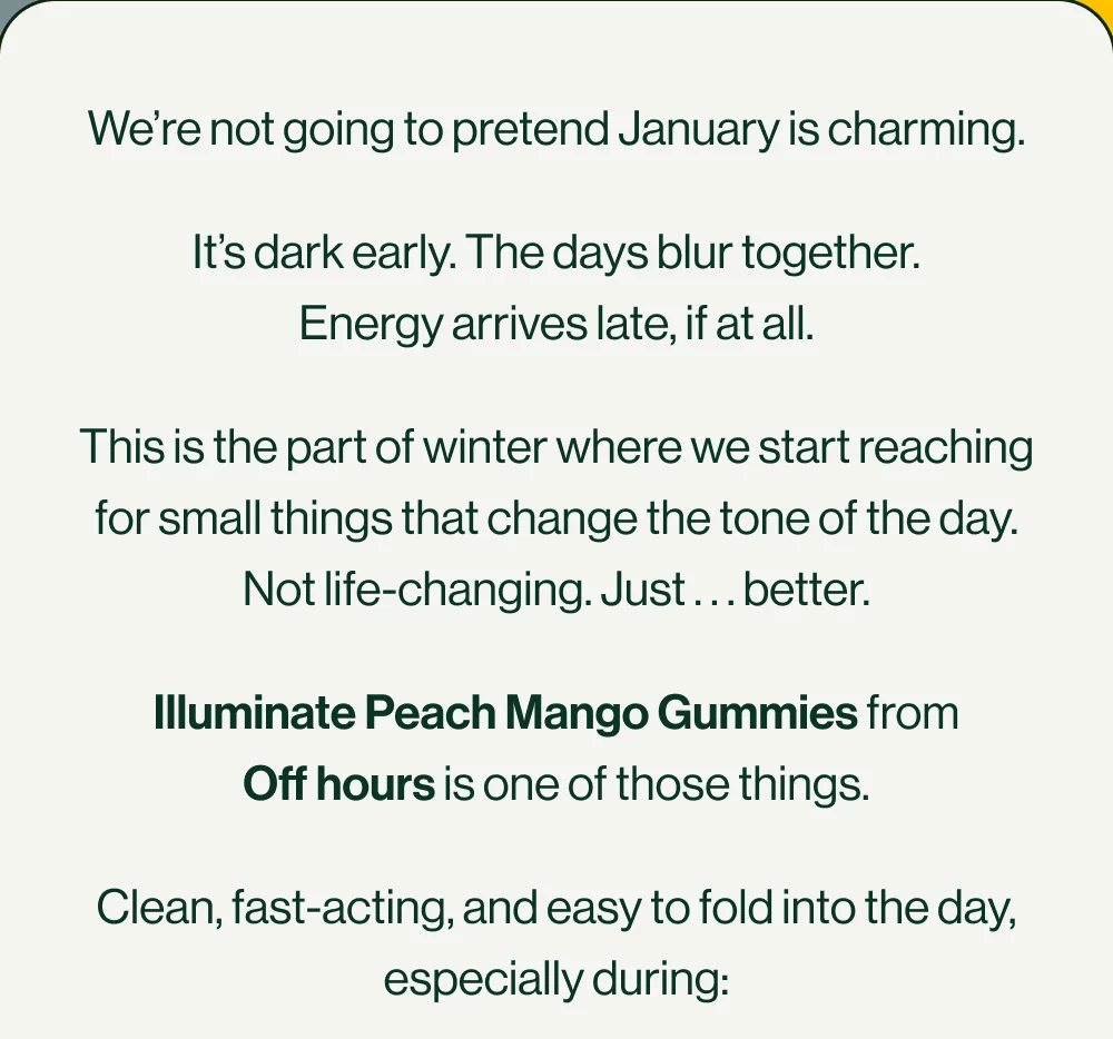 We're not going to pretend January is charming