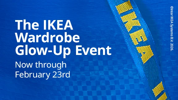 White text over IKEA FRAKTA bag