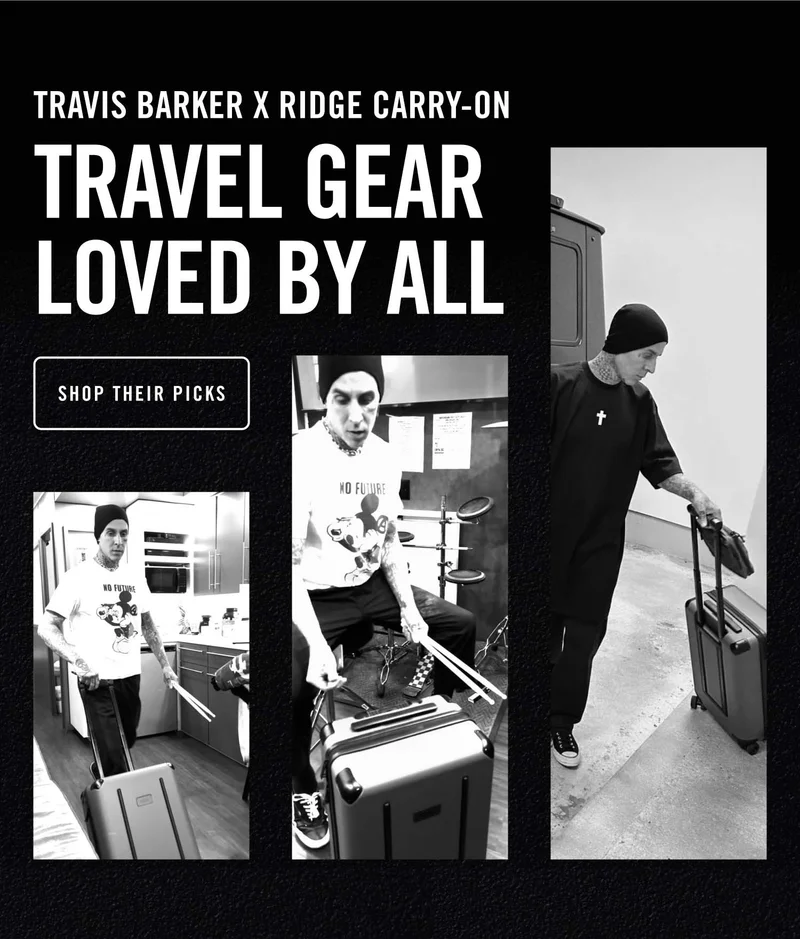Travel Gear Loved by All | Travis Barker X Ridge Carry-On