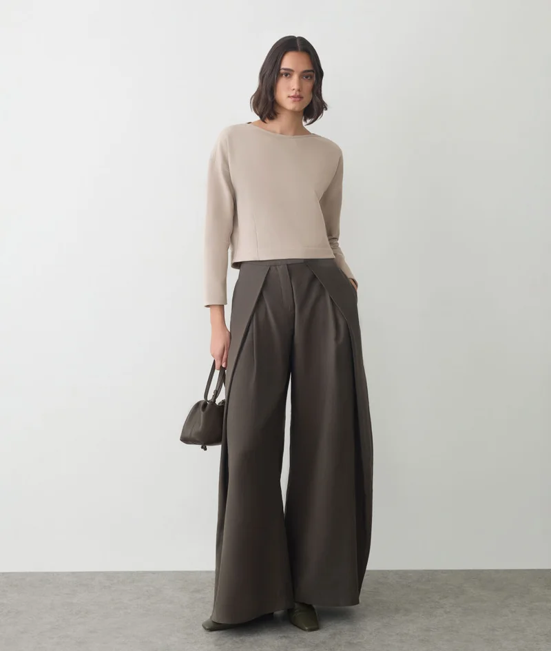 Fleece Cinched Top Stone