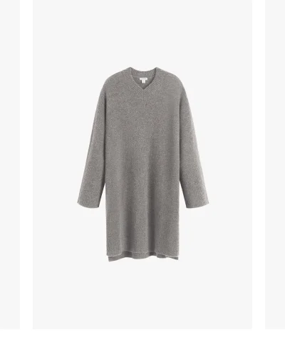Alpaca Wool Sweater Dress Light Heather Grey