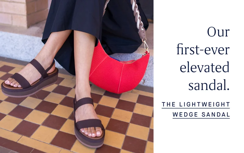 Our first-ever elevated sandal. THE LIGHTWEIGHT WEDGE SANDAL