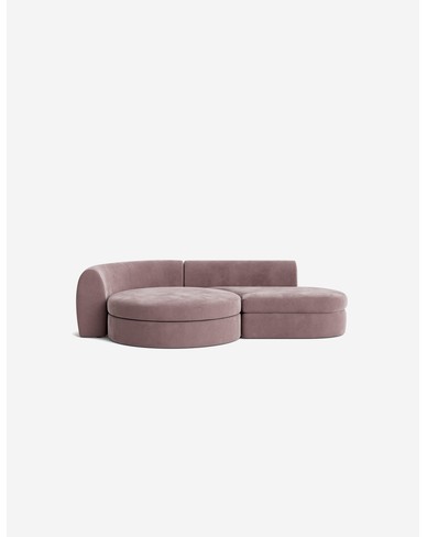 Buckley Chaise Sectional Sofa-Lavender Vintage Velvet / 113"W / Left-Facing