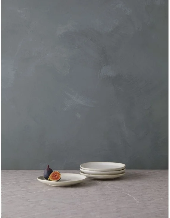 Weilan Cake Plate (Set of 4)-Gray + White