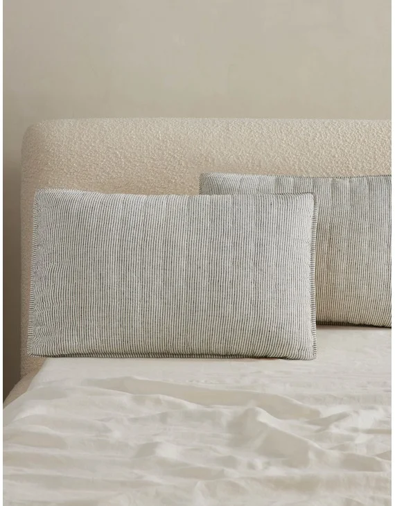Lammin Linen Sham by Sarah Sherman Samuel-Black and Ivory / King