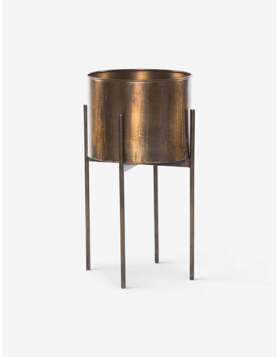 Francine Planter Pot-Brass / 15" x 15" x 26"