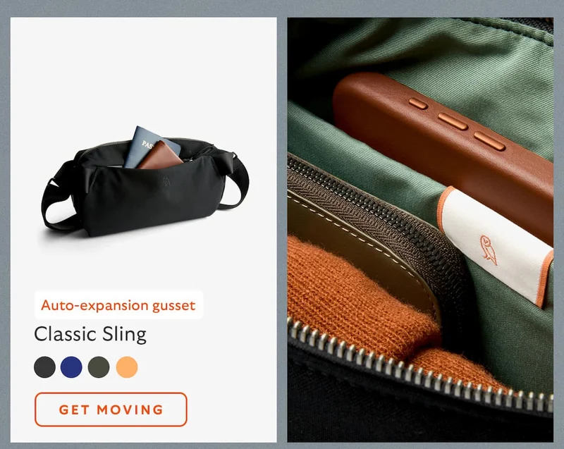 [Product name] Classic Sling [Starburst] Auto-expansion gusset CTA Get moving