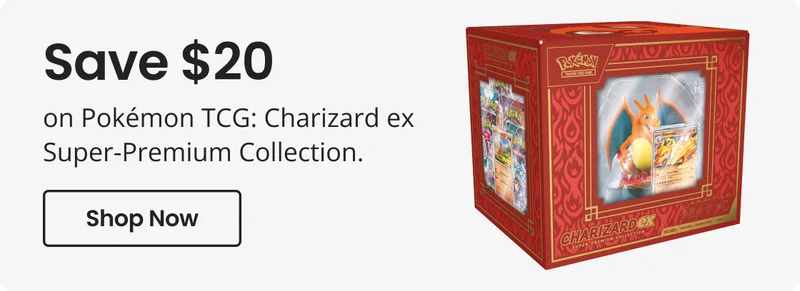 Save $20 on Pokémon TCG: Charizard ex Super-Premium Collection. Shop Now