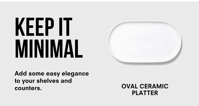 Keep it minimal - oval ceramic platter