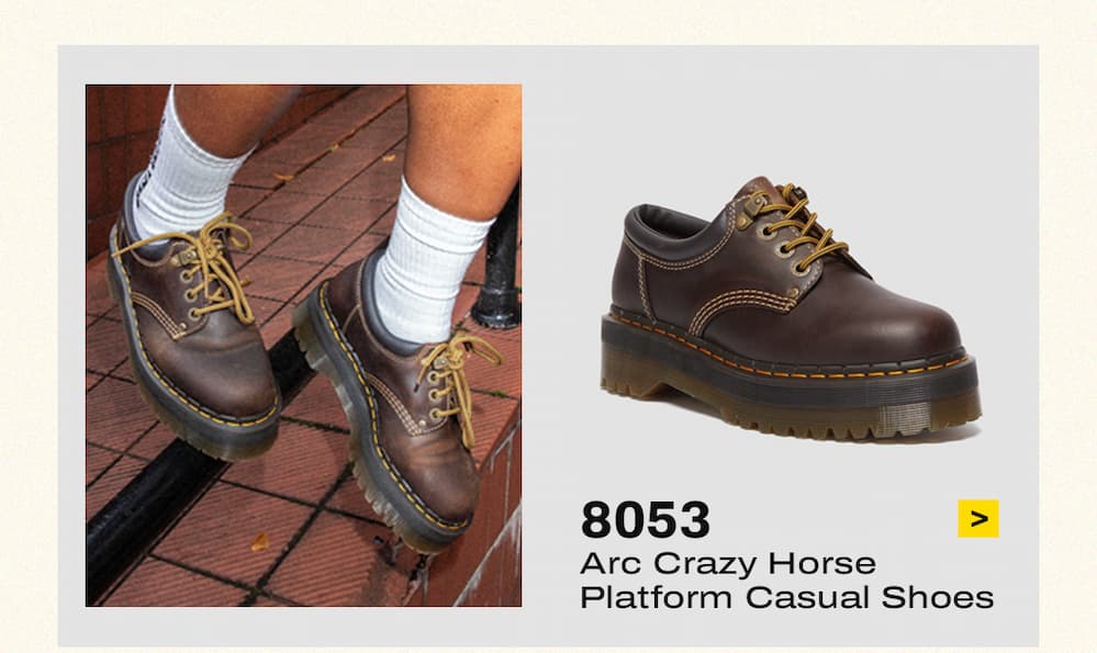 8053 Arc Crazy Horse Platform Casual Shoes