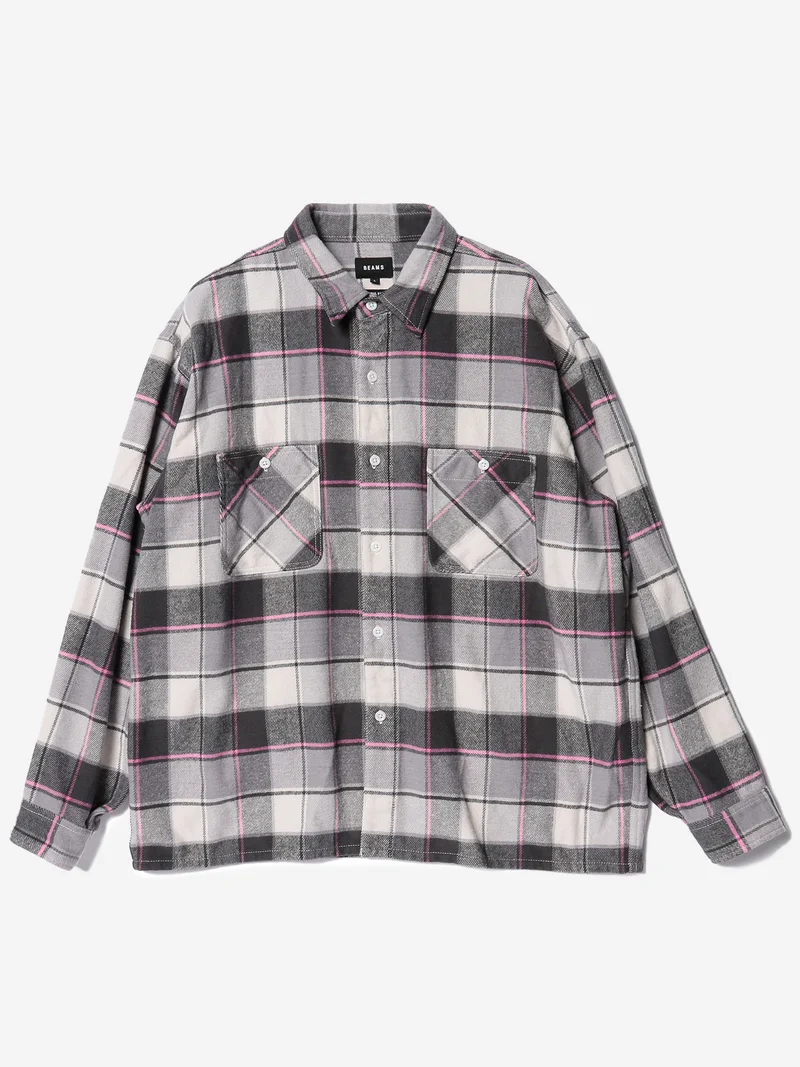 Image of Beams Jazznep Work Shirt - Grey