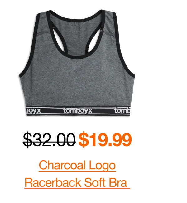 Charcoal Logo Racerback Soft Bra