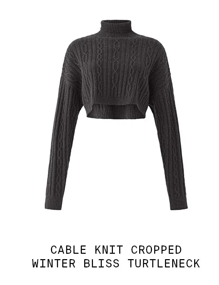 CABLE KNIT CROPPED WINTER BLISS TURTLENECK