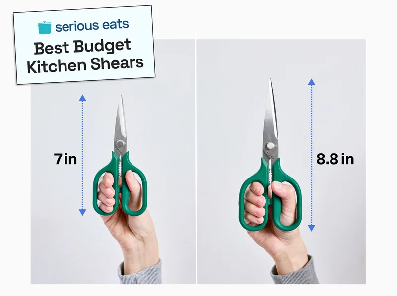 Serious Eats - Best Budget Shears. 7 inches tall v. 8.8 inches