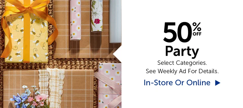 50% Off Party - Select Categories.