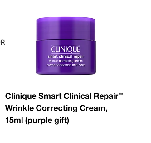 Clinique Smart Clinical Repair™ Wrinkle Correcting Cream 15ml (purple gift)