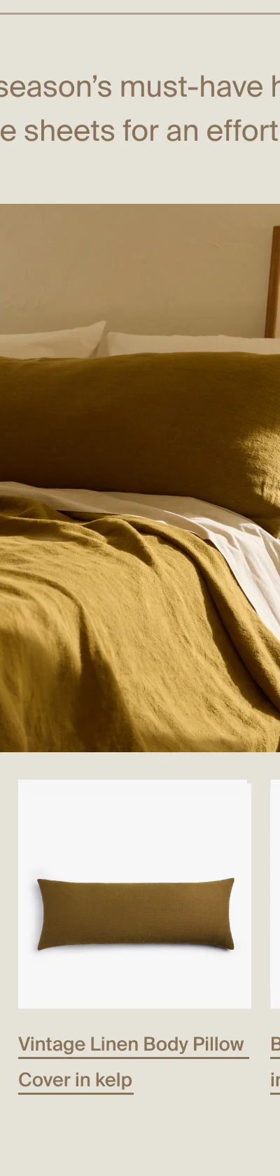 Vintage Linen Body Pillow Cover