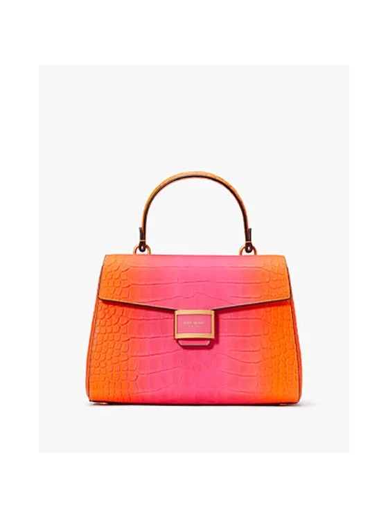 Katy Ombre Croc-Embossed Medium Top-Handle Bag