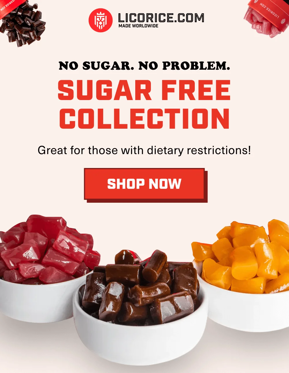 No sugar, no problem! Sugar Free Collection. Shop now!