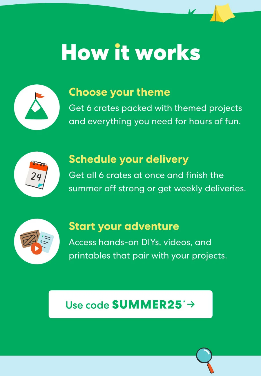 How it works | Choose from 8 themes based on your child's age and interest.